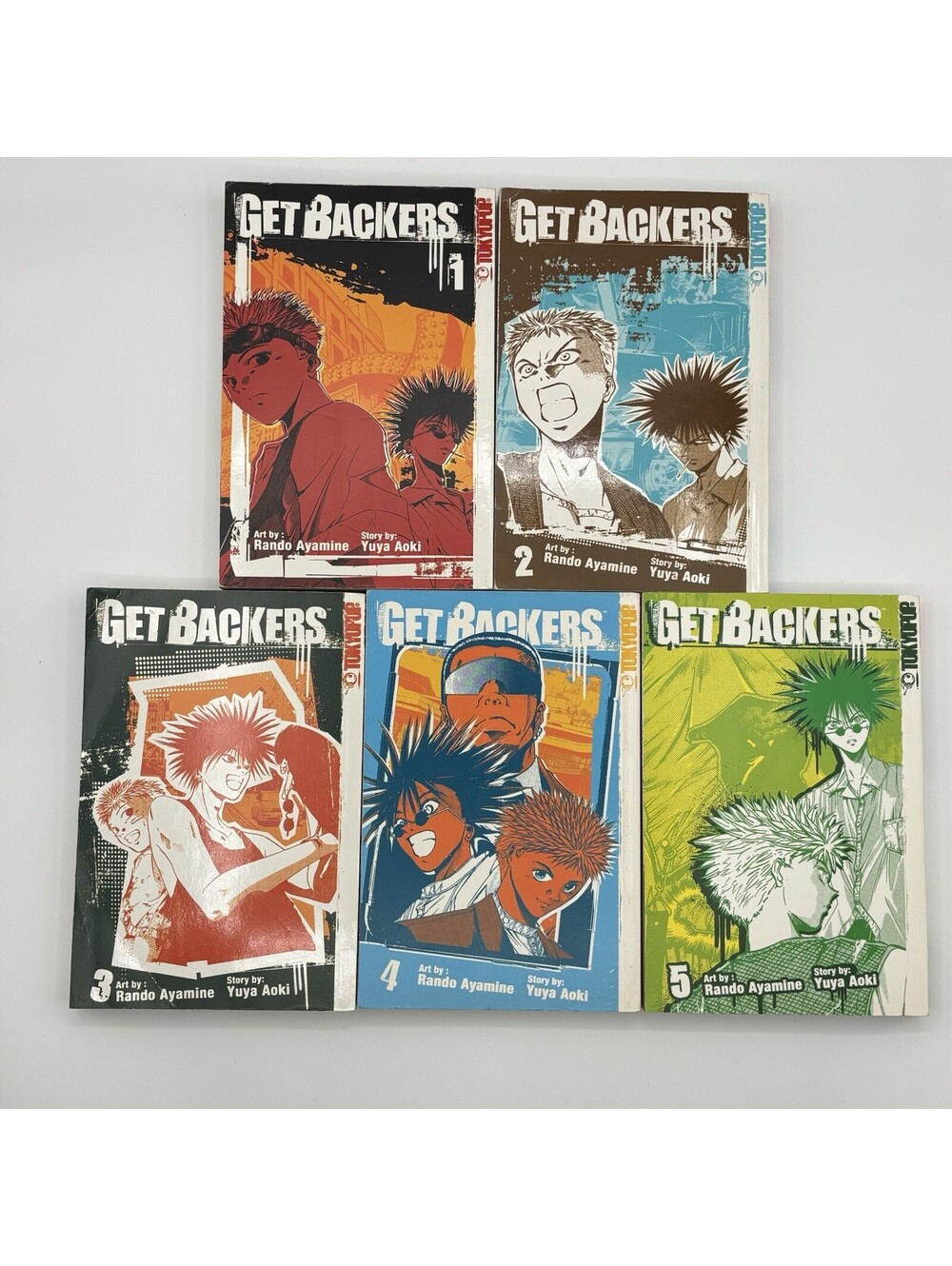 Get Backers Manga Vol 1-5 Lot Tokyopop English 1-3 & 5 1st Print, Vol 4 2nd